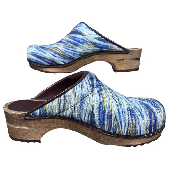 Sanita Women’s Blue Watercolor Fabric Style Clogs Size EU 37, US 6 - Picture 3 of 6
